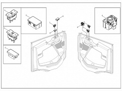 3739510-E1-[BJ019]-001 Функциональный переключатель – Зона внутреннего ограничителя передней двери