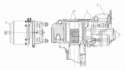 2400010-DY812 задний мост в сборе (обновленный мост 498, 2.867, ABS, дисковый) — Тормозной узел