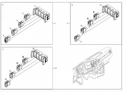 3739430AL1-[BJ070]-001 Функциональный переключатель – Средняя зона приборной панели